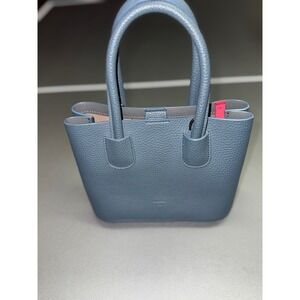 Angela Roi Grace Micro Crossbody Bag Blue Pebbled Vegan Leather Mini Tote
